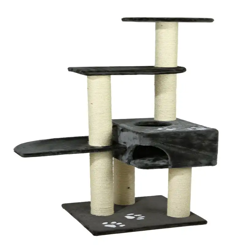 

Alicante Plush & Sisal 3-Level 56" Cat Tree with Scratching Posts & Condo, Gray