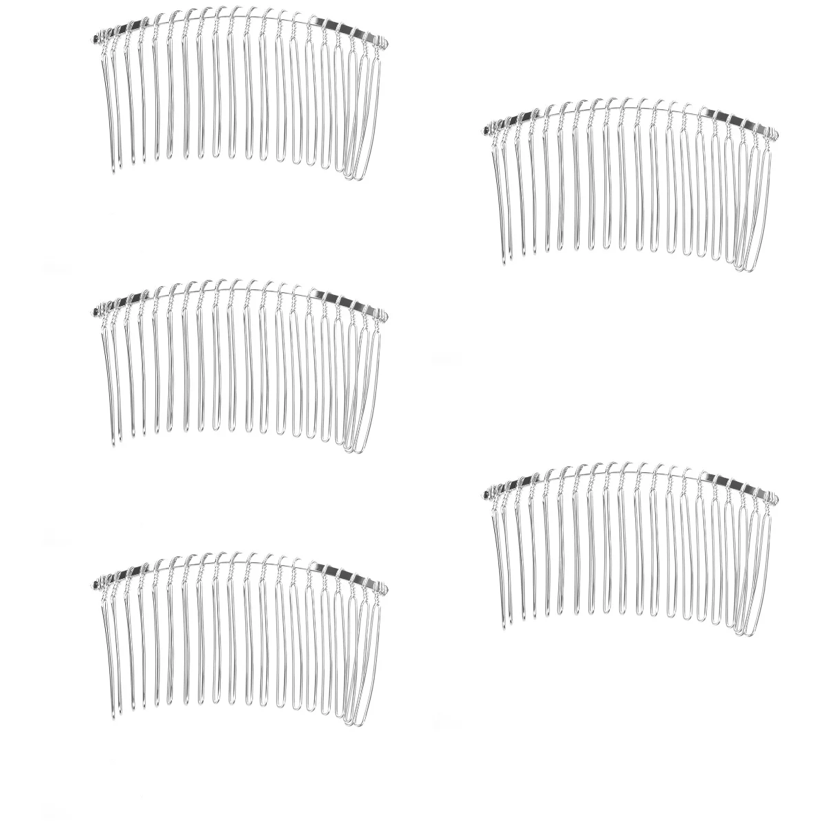 

Hair Combs Comb Clip Veil Metal Bridal Teeth Wedding Wire French Diy Fancy 7.8Cm Silver Women Girls Side Clips 3Pcs Decorative