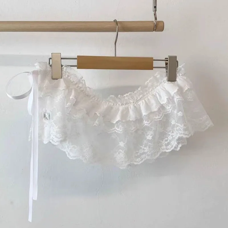 Корейская кружевная мини-юбка женская Y2K уличная юбка на шнуровке с оборками