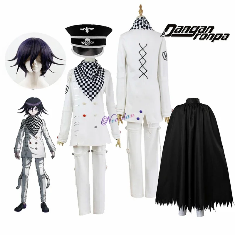 Аниме Danganronpa V3 Killing Harmony Kokichi Ouma Косплей Костюм с париком Плащ Наряд Полный