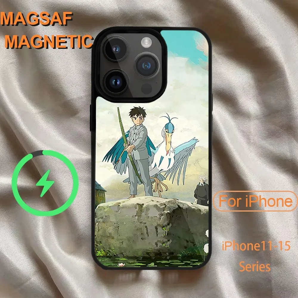 Чехол для телефона BEAST KINGDOM The Boy And H-Heron iPhone 14 13 12 11 15 Pro Max Magsafe с беспроводной