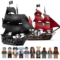 black ship pearl compatible with pirates model ships building blocks boys birthday caribbean gifts kids toys