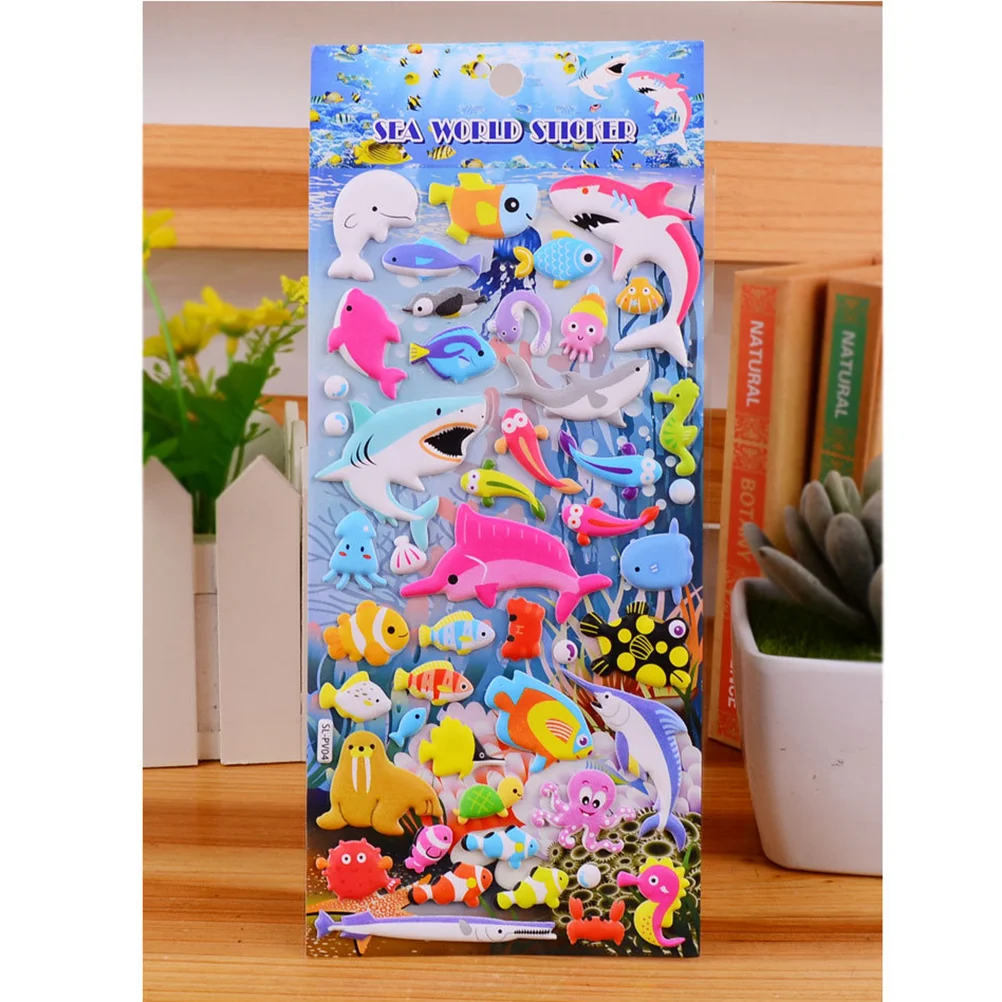 

10-Piece Nontoxic Cartoon World Bubble Puffy Stickers Teacher Reward Classic