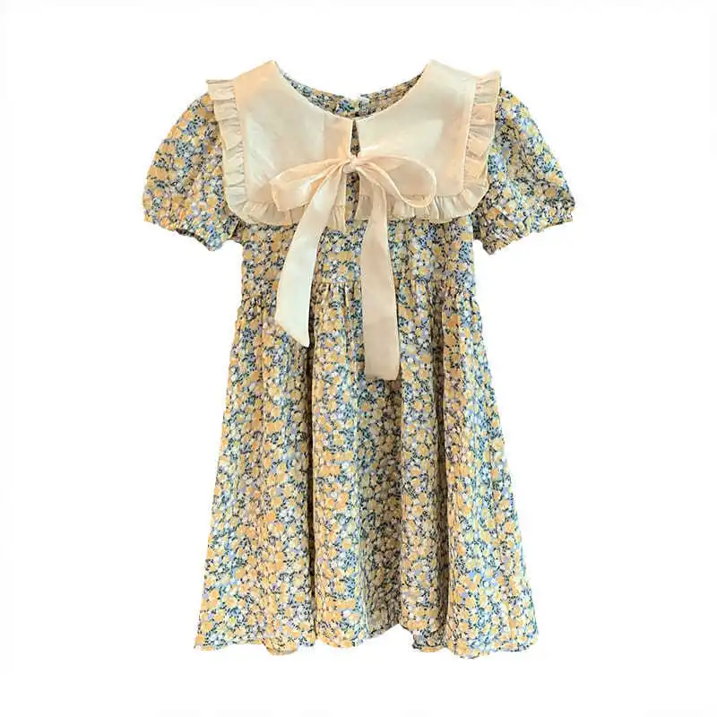 

Girls' floral dress, summer thin baby dress, children's 2023 new children's clothing, girls' westernized princess dress