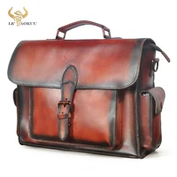 Top Quality Leather Business Portfolio Best Professional Executive Lawyer Briefcase Computer Laptop Case For Men Male Bag 2058