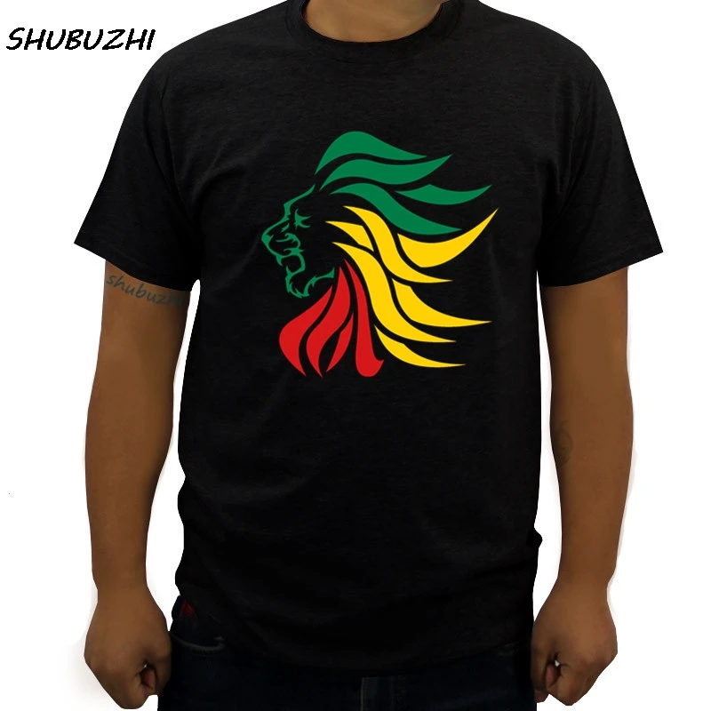 

drop shipping men t shirt Rasta Lion Rastafari Jamaica Judah Cotton O-Neck Short Sleeve Fashion Tee Shirts hip-hop cool man tee