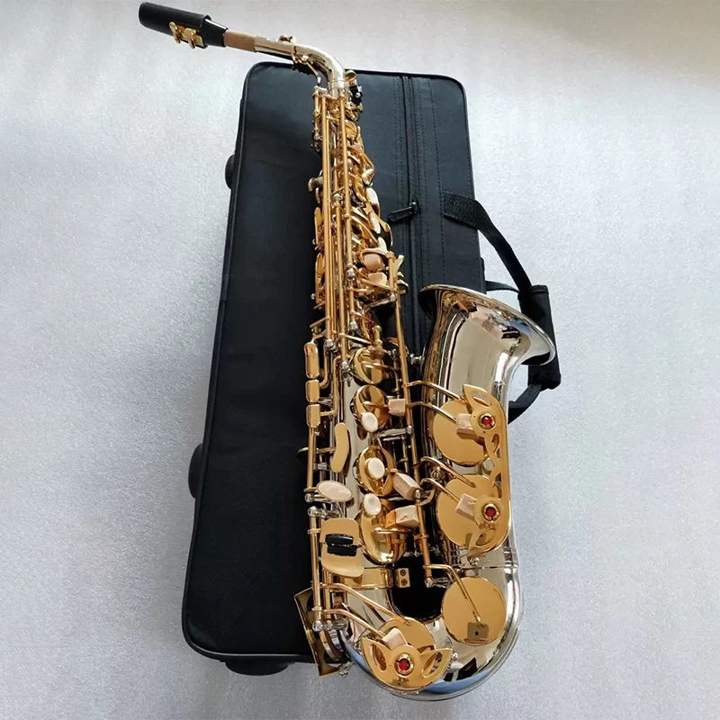 

Japan's high-end Eb A-9937 upgrade A-W037 Alto saxophone drop E tuning white copper gold key Alto sax playing instrument