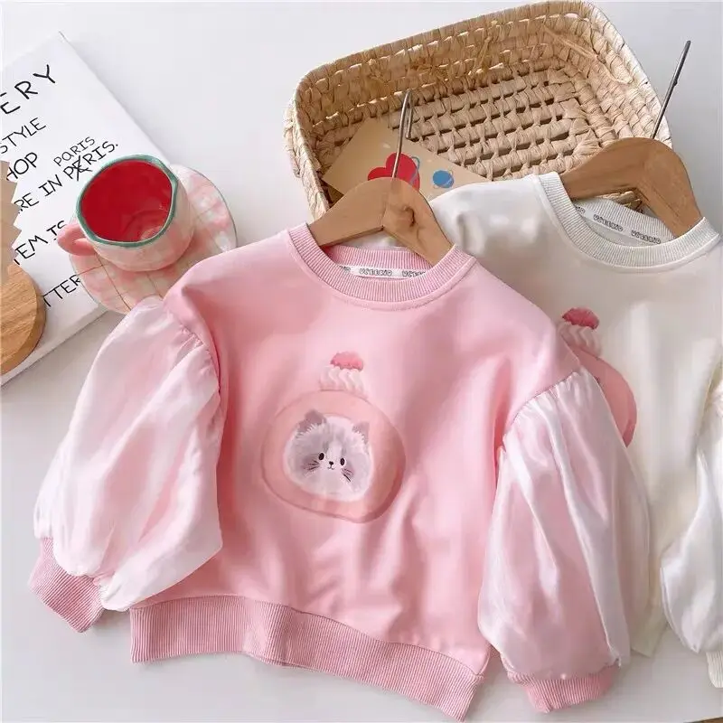 

Girls' Baby Sweater Spring and Autumn Children's Leisure Cute Cartoon Long Sleeve Top Baby Clothes Children Shirt