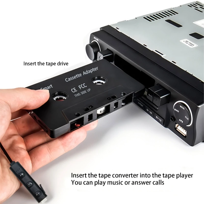 Беспроводной автомобильный аудиокассетный адаптер со встроенным микрофоном и