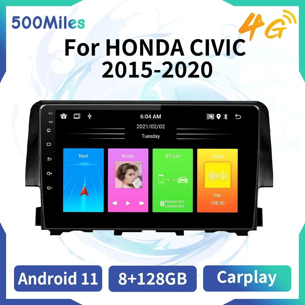 

2 Din Android Car Stereo for HONDA CIVIC 2015-2020 Car Radio GPS 4G Navigation Multimedia Player Head Unit Autoradio Audio Auto