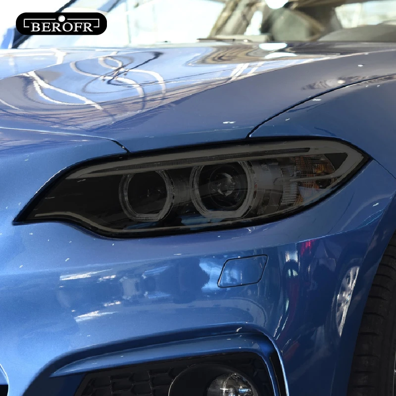 

2 шт. для BMW 2 серии F22 F23 2014-2019 Автомобильная фара ТИНТ Черная защитная пленка защита прозрачная ТПУ стикер аксессуары