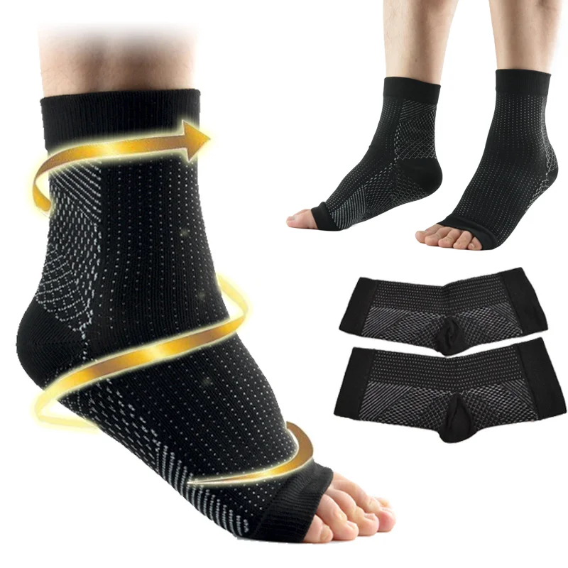 

Men Sports Socks Set Women Foot Angel Anti Fatigue Compression Foot Sleeve Black Cozy Breathable Running Sox Ankle Protection