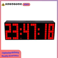 new led colorful multi function electronic alarm clock rectangle digital plastic quartz wall clock modern design room decoration