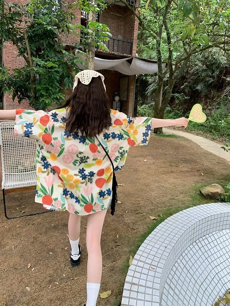 ADAgirl винтажные Гавайские пляжные накидки для женщин Harajuku футболки большого