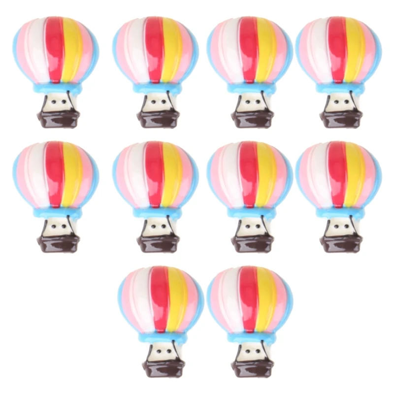 

10 Pcs Hot-air Balloon Push Pins Colored Decorative Thumbtacks Map Photo Wooden Pin for Home Office School Decoration