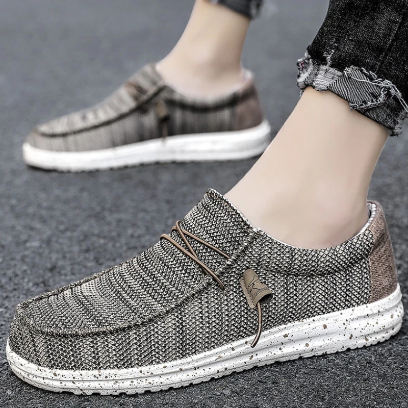 

Large Size Loafers Men's Round Toe Sneakers Lightweight Non-slip Flats Walking Driving Canvas Shoes Zapatillas De Hombre