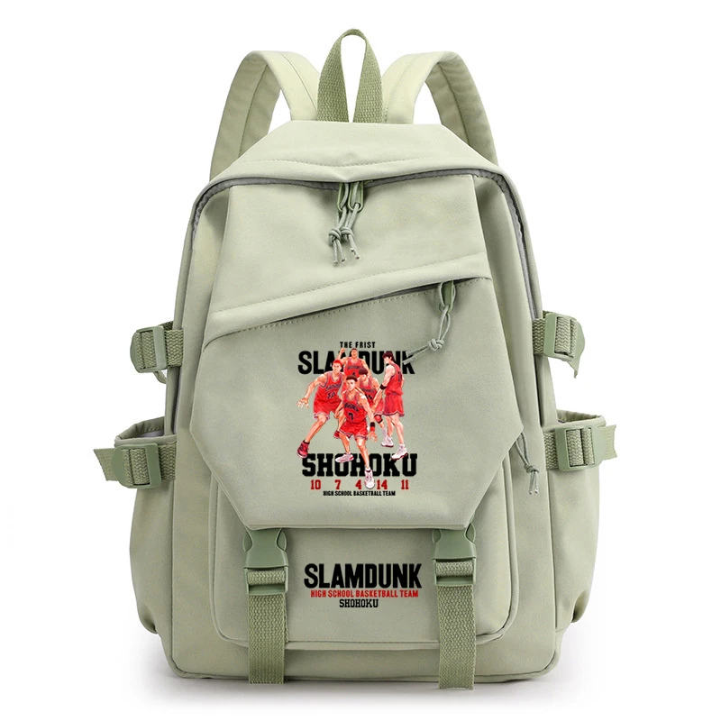 

The First SLAM DUNK Anime Hip Hop Backpacks Multifunction School Bags Student Sac A Dos Green Kawaii Backpack Mochila Escolar