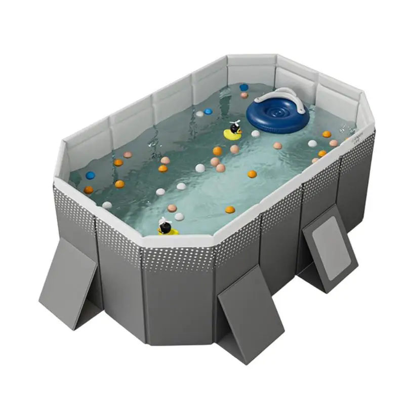 

Square Swimming Pool Family Portable Foldable Pool For Outdoor Not Easy To Deform Summer Pool For Home Garden Backyard And