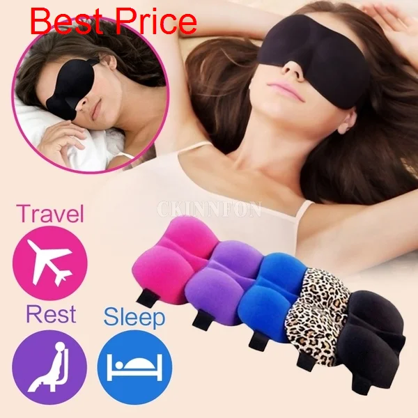 

100Pcs/Lot 3D Natural Sleep Eye Cover Mask Shade Patch Portable Blindfold Travel Eyepatch