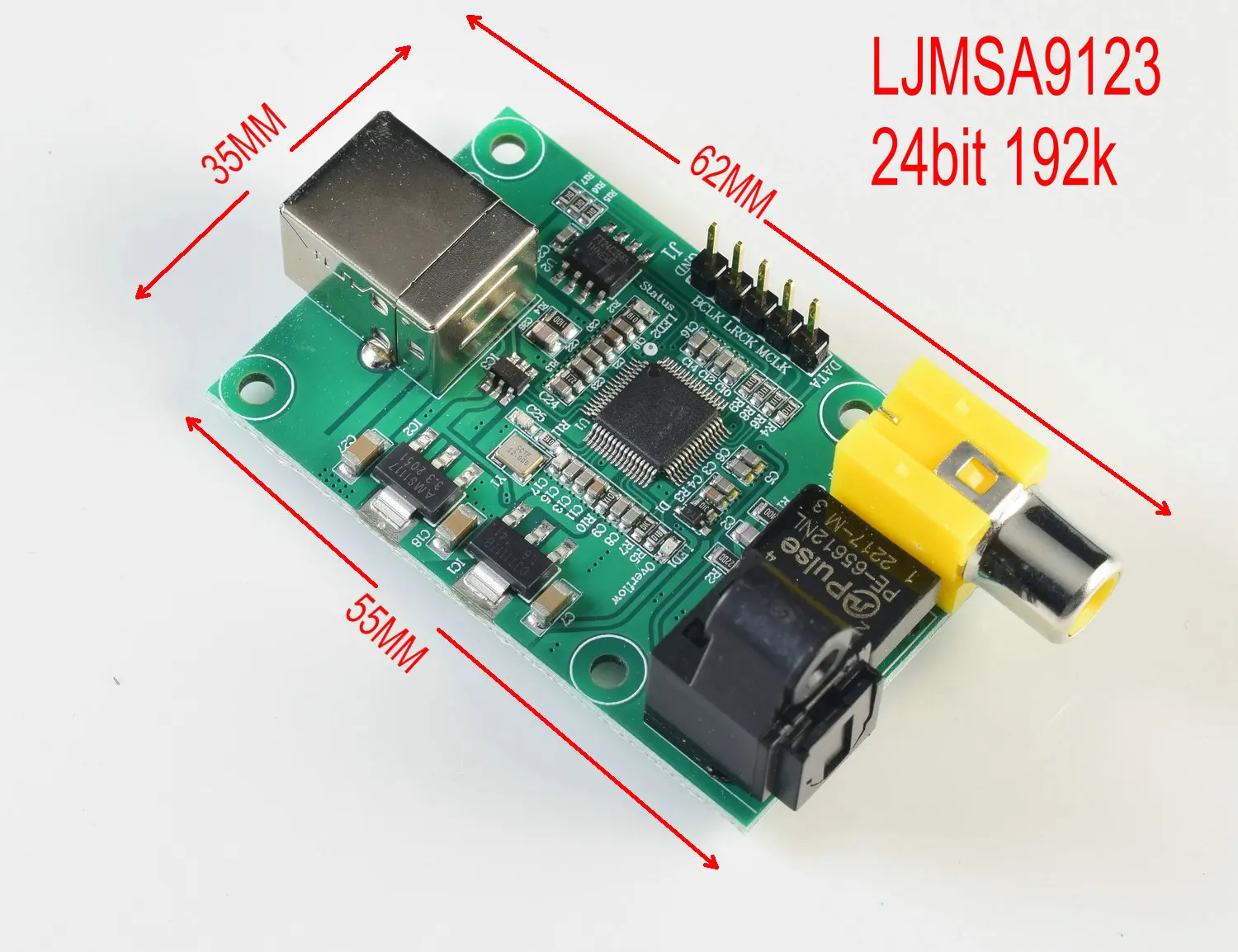 LJMSA9123 USB для оптического вывода SPDIF I2S 24 бит 192K