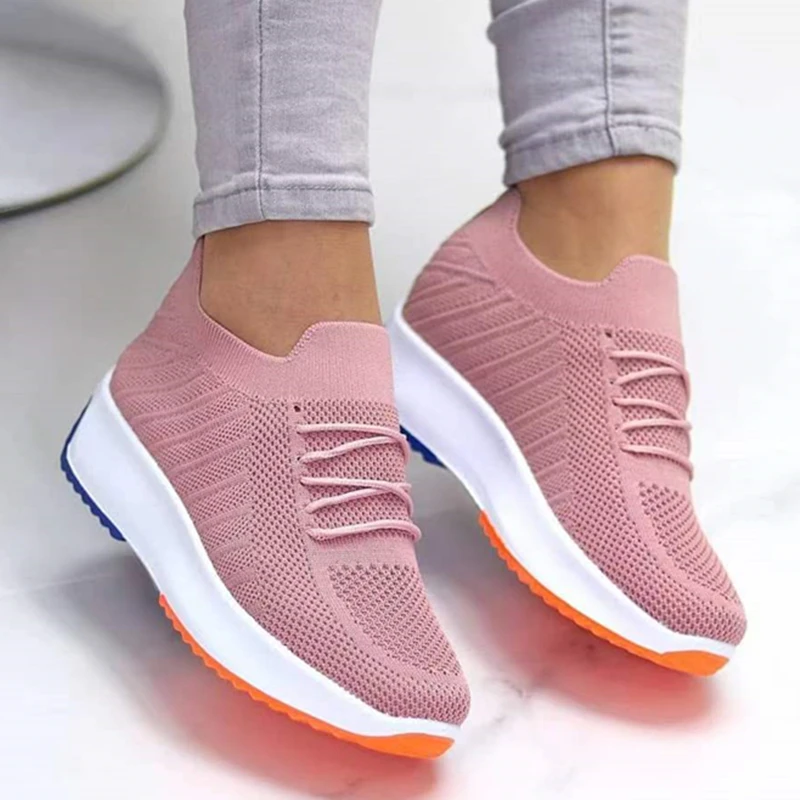 

2022 Sneakers Women Plus Size Femme Women's Shoes Fashionable Vulcanize Sneakers Comfortable Lace Up Loafers Female Women Shoes
