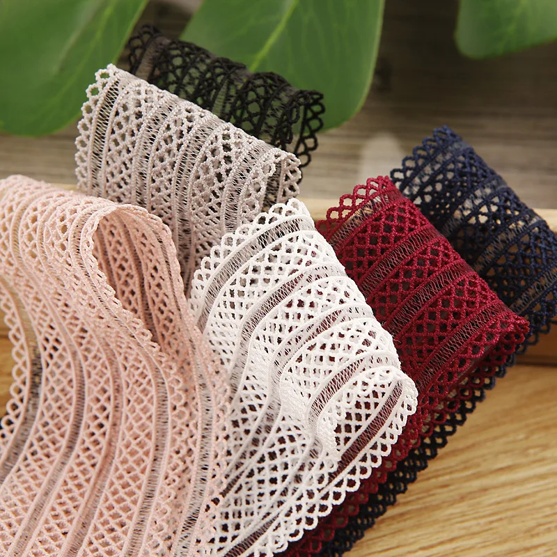 

5 Yards/Roll 38mm Wavy Edge Grid Hollow Ribbon for Hair Bows DIY Gift Bouquet Packaging Clothing Accessories Yard Decoration