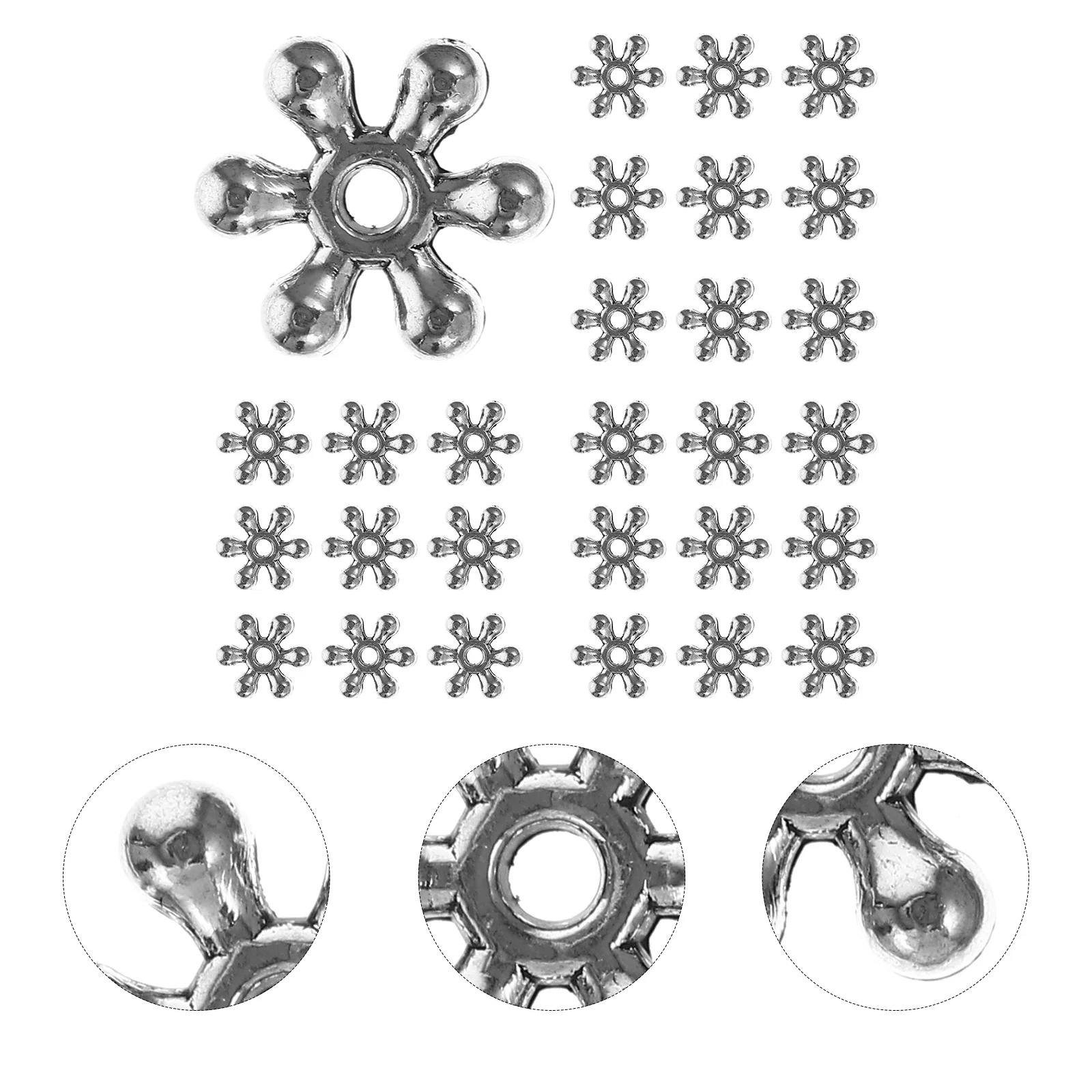 

Bracelet Spacer Beads DIY Necklace Making Jewelry Accessories Snowflake Shaped Craft Charms