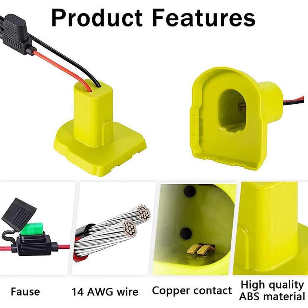 

Преобразователь колес питания «сделай сам», Attery, преобразователь для Ryobi One + 18В, адаптер литий-ионной батареи с предохранителем, электроинст...