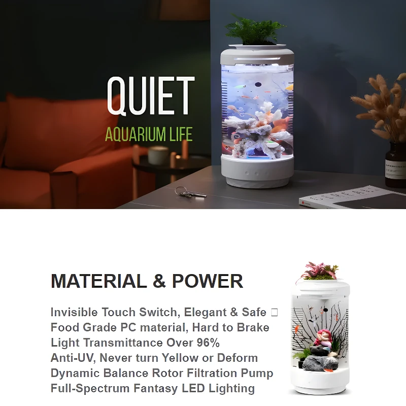 MICMOL аквариумная капсула маленький аквариум Бесплатная смена воды золотой