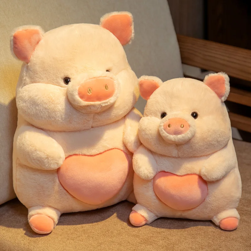 

25/35/45cm Skin Pink Piggy Doll Stuffed Sitting Lovely Pig Plush Toy Say Love Valentines' Day Children Present