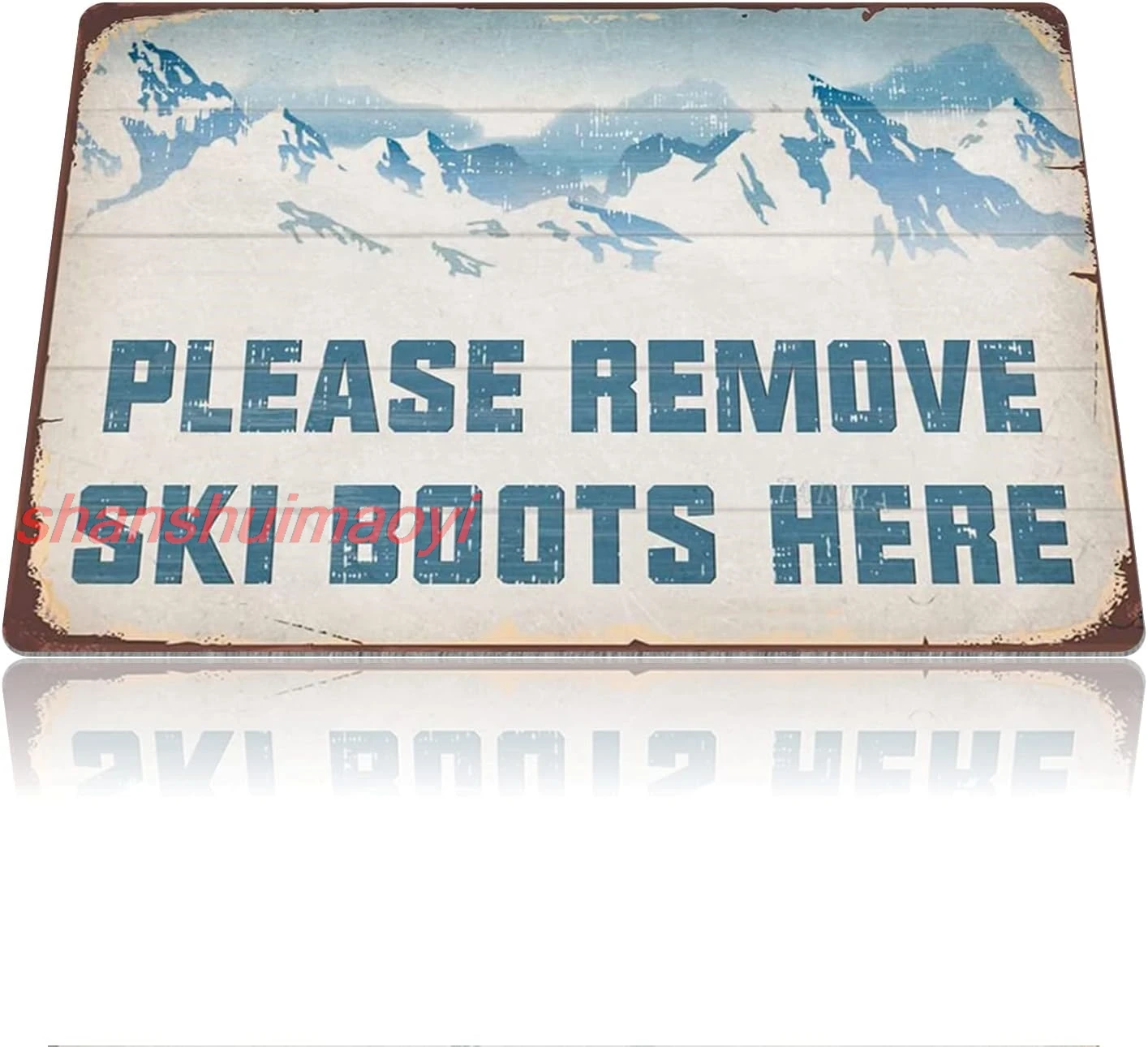 QSHPO Snow Mountain Ski Металлический знак Винтажный лыжный курорт Декор Пожалуйста