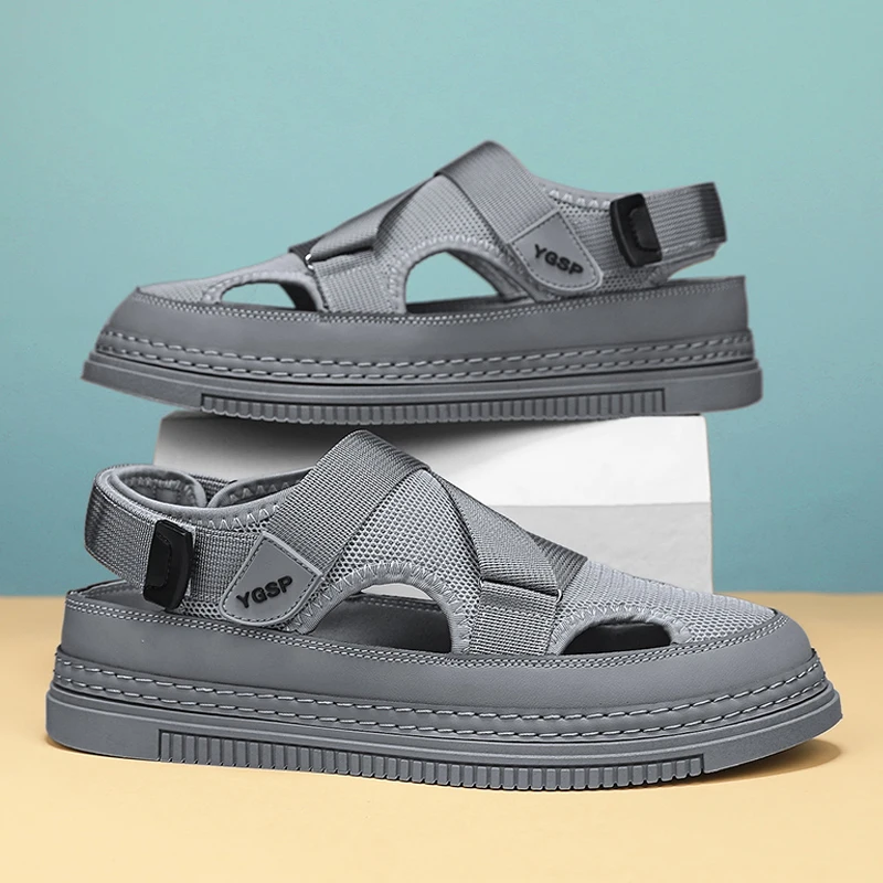 Мужские сетчатые сандалии с вырезами Мужская Уличная дышащая рабочая обувь