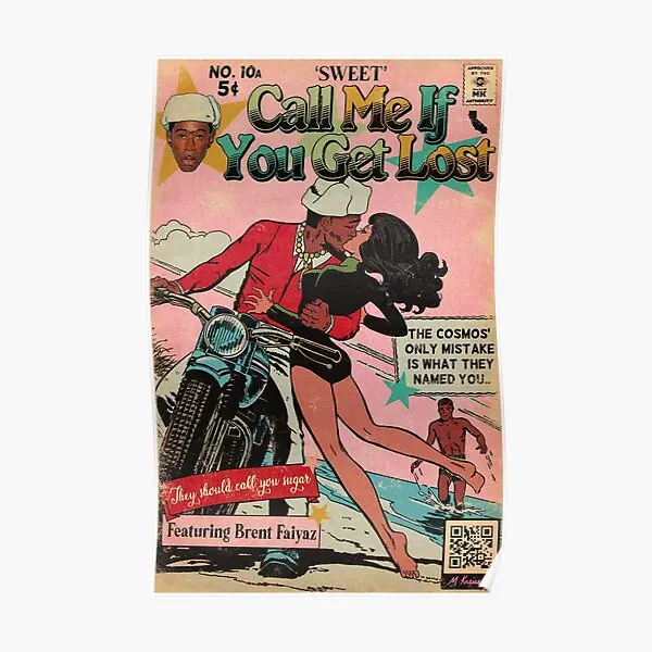 Милый плакат с комиксом «позвоните мне, если вы потеряетесь», Художественная печать, картина, домашний декор, забавная Современная Настенная роспись без рамки