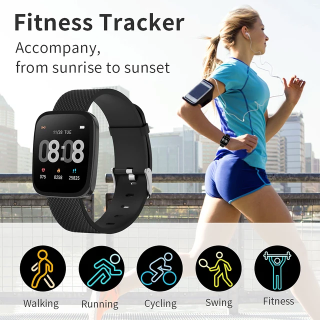 R32 Smart Watch with Heart Rate&Sleep Monitor, IP67 Waterproof, Full touch control,  Mobile phone APP control for Men&Women. 3