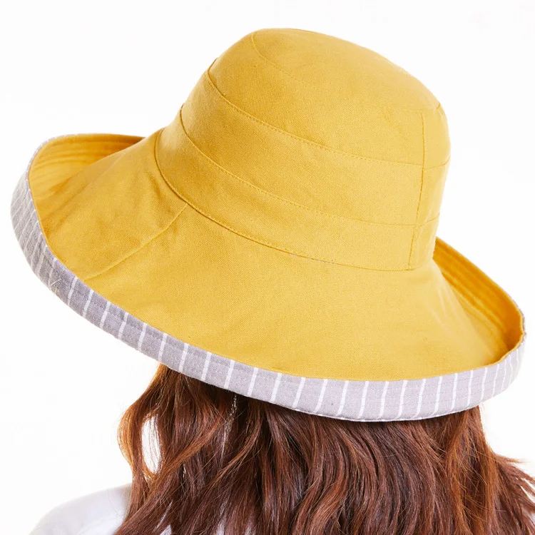 Fisherman's Cap Female double-sided Thin Section Big Head Around Face Sun Hat Female Summer Sun Hat Can Be Stacked Free Shipping