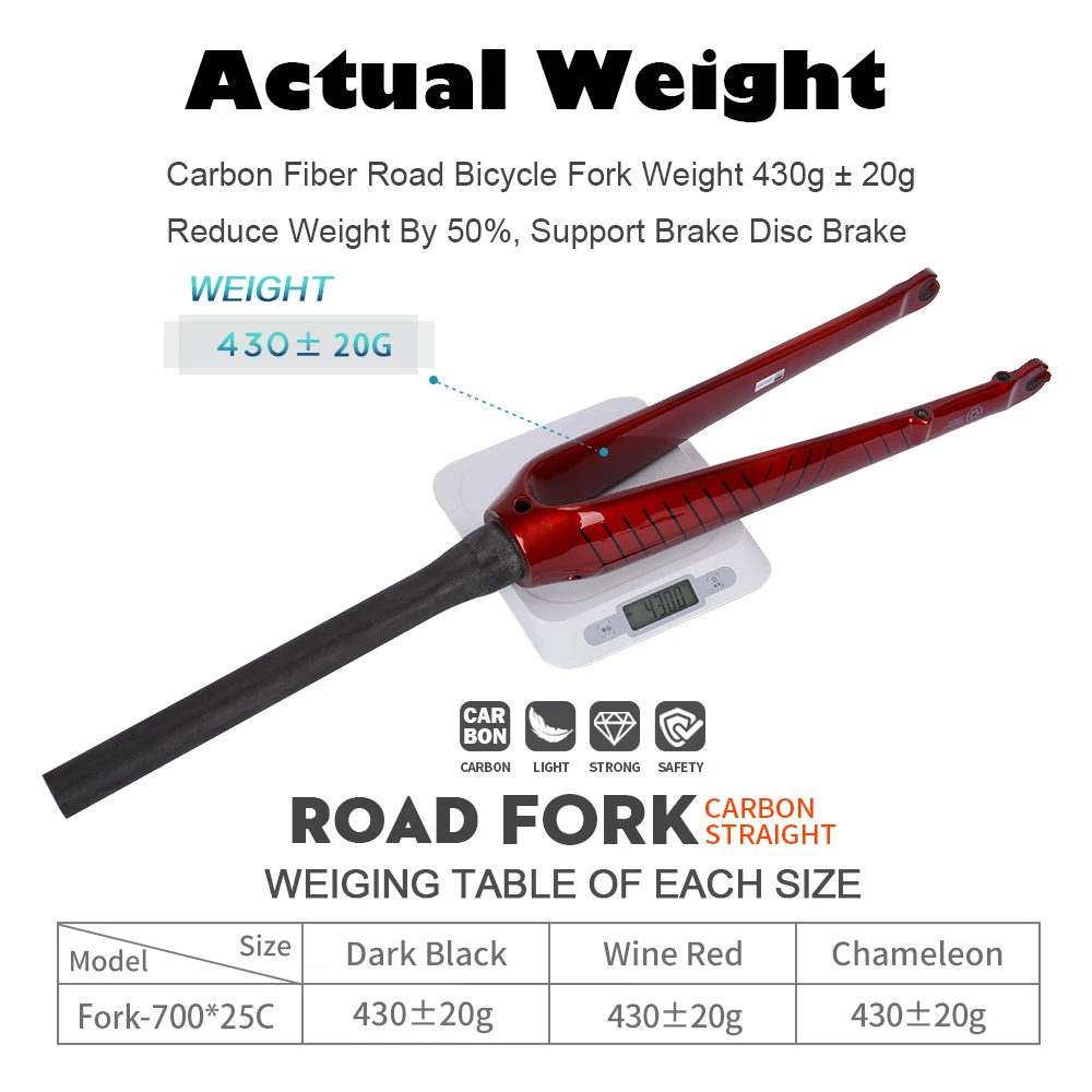 Вилка DODICI из углеродного волокна 700 * 25C для дорожного велосипеда