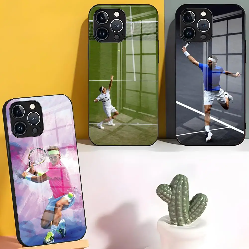Чехол для телефона Tennis Roger Federer iPhone 16 15 14 13 12 11 X XS MAX Mini Pro Max Plus чехол из закаленного