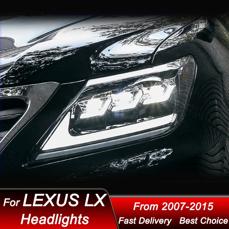 Автомобильные фары для Lexus LX LX570 07-15 полный цвет новый стиль сборка фар