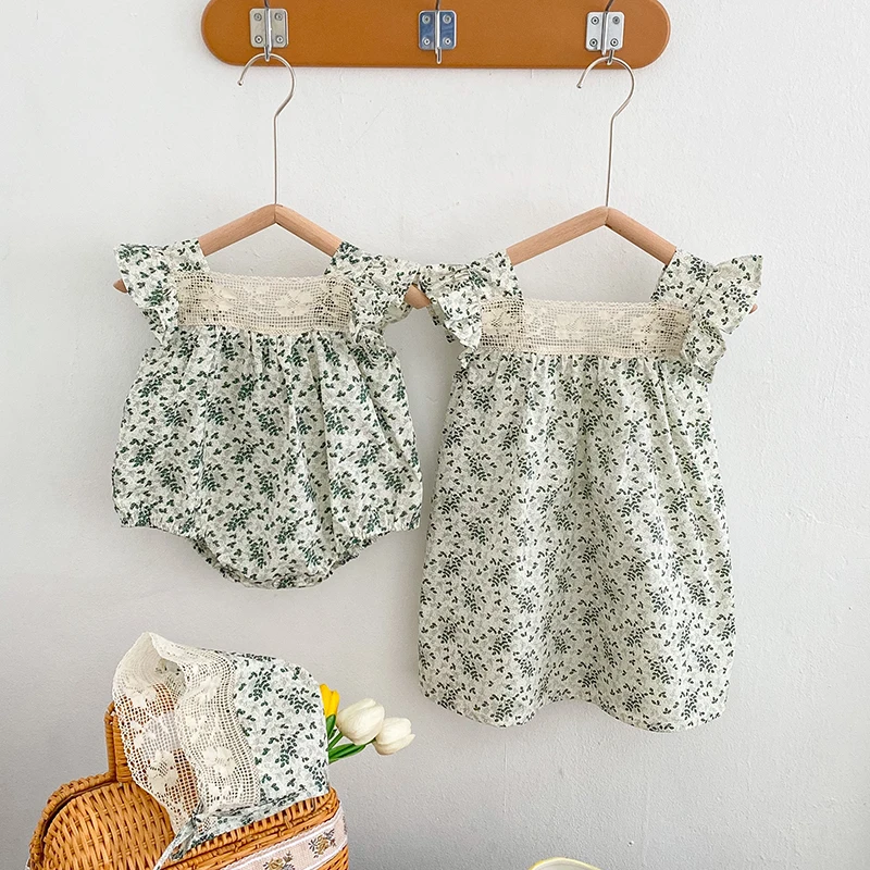 

Платье для новорожденных девочек, детский комбинезон, подходящий наряд, модная детская одежда, хлопковый Летний комбинезон для маленьких д...