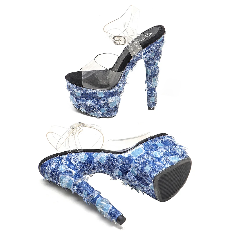 Leecabe 17CM/7Inch Women's Platform Sandals  party High Heels Shoes Pole Dancing Shoes