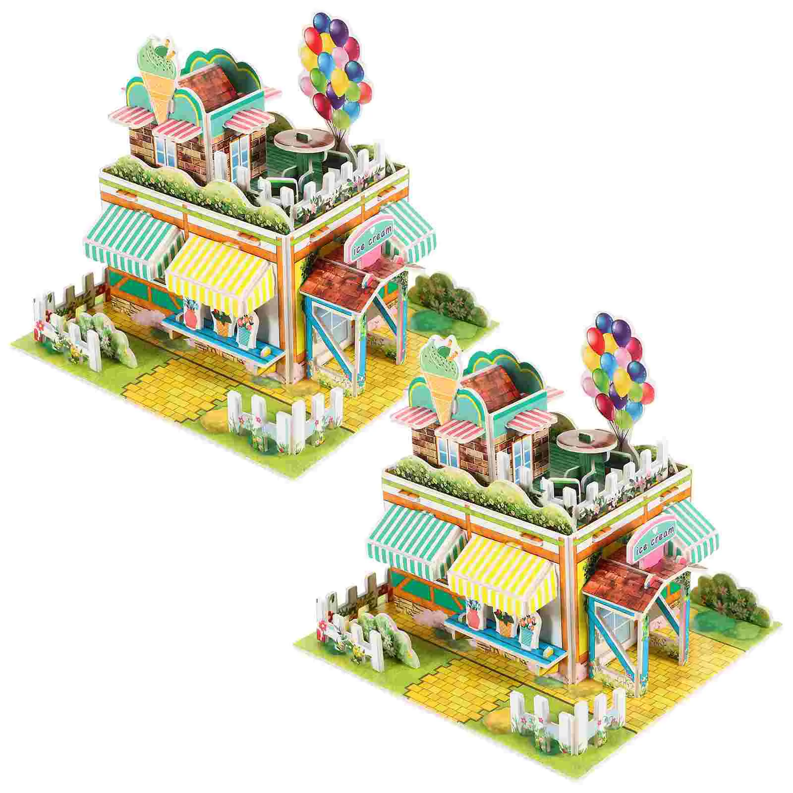 

2 Pcs 3d Puzzles Adults Foam Ice Cream Toys Kids Building Kit Three-dimensional