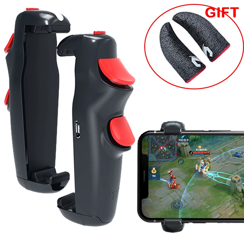 

Mobile Gaming PUBG Trigger Button Shooting Game Bluetooth Controller 6 Finger Gamepad Joystick For Android/iOS Phone Games
