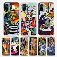 picasso abstract art painting clear phone case for redmi note 7 8 9 10 5g 4g 8t pro redmi 8 7a 9a 9c k20 k30 k40 y3 10x silicone