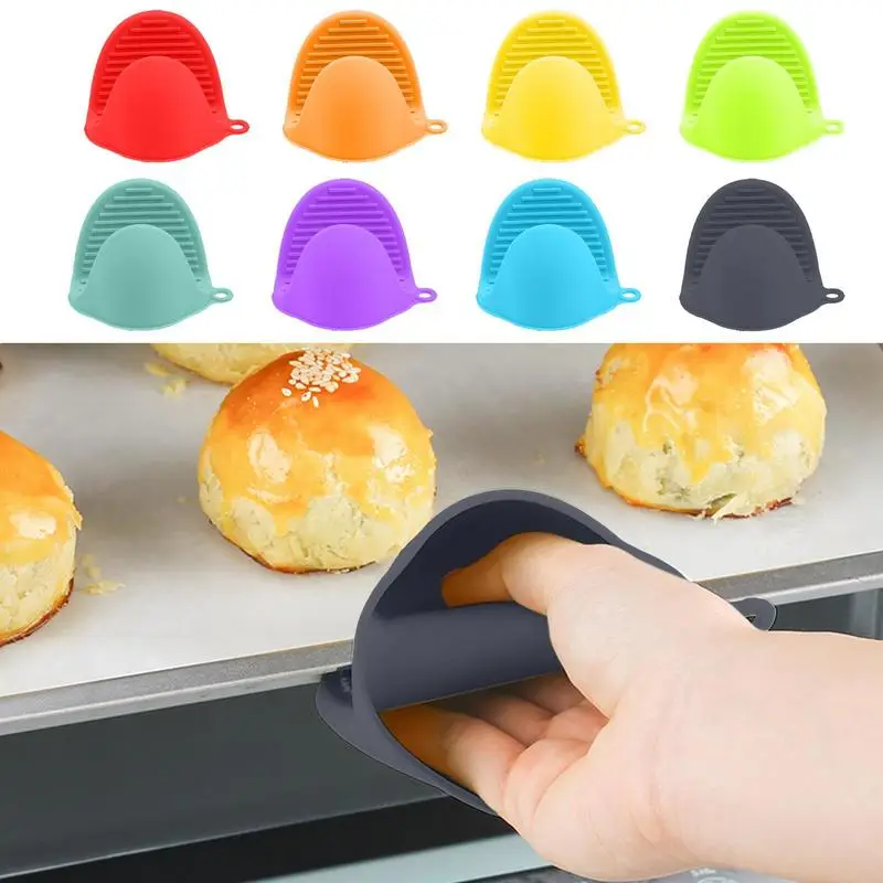 

Thick Silicone Oven Mitts Baking Gloves Heat Resistant Microwave Non Stick Anti-slip Grips Bowl Pot Holder Clip Kitchen Gadgets