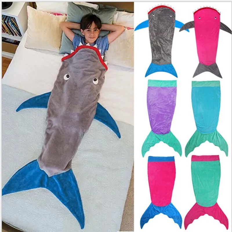

Baby Sleeping Bag Kids Flannel Blanket Child Sleepsacks Bedding Wrap Swaddle Shark Pajamas Girls Boys Sleepwear kigurumi pijama