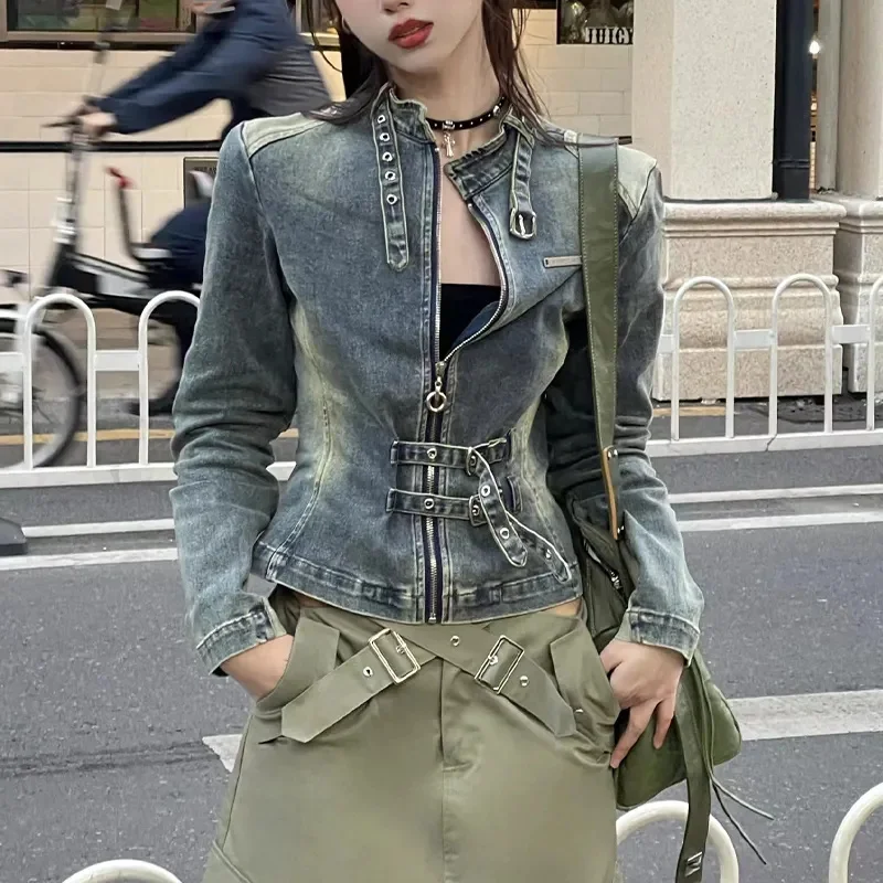 

Новинка 2023, Демисезонная женская джинсовая куртка в стиле ретро, женская короткая джинсовая куртка, верхняя одежда