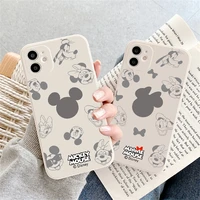 mickey mouse phone case for apple iphone 13 12 11 pro max mini xs xr x 8 7 6s 6 plus liquid rope funda back cover