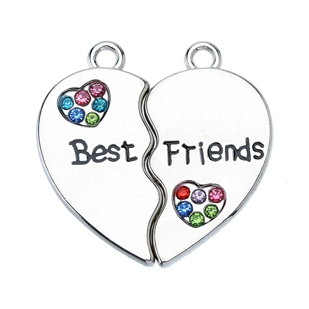 2-пара эмалированное ожерелье с подвеской в форме лучшего друга навсегда