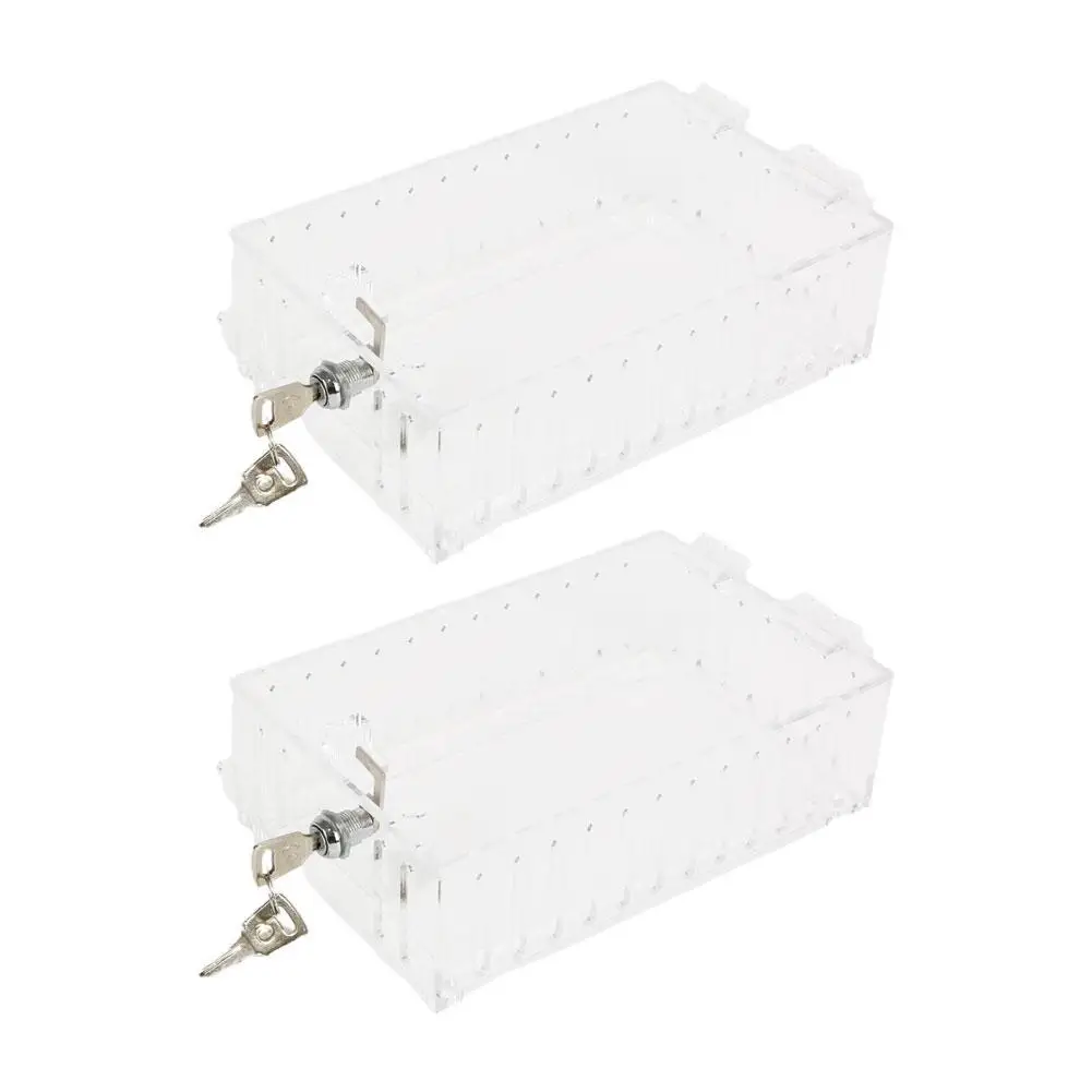 

2PC Transparent Thermostat Cover Box, Universal Thermostat Lock Box With Key Clear Large Thermostat Guard For Thermostat On Wall