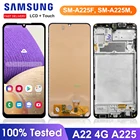 100% протестированный дисплей A225 SM-A225F A225FDS с рамкой, ЖК-дисплей с сенсорным экраном и дигитайзером для Samsung Galaxy A22 4G